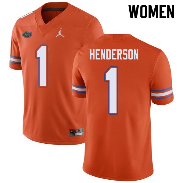 Jordan Brand Women #1 CJ Henderson Florida Gators College Football Jersey Orange